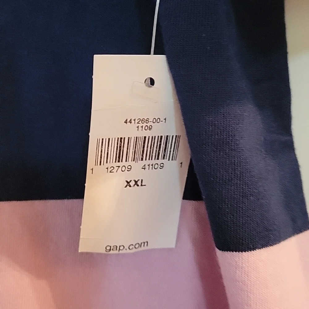 Gap lilac and navy cotton polo xxl